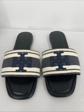 Tory Burch Double T Jacquard Slide sandals